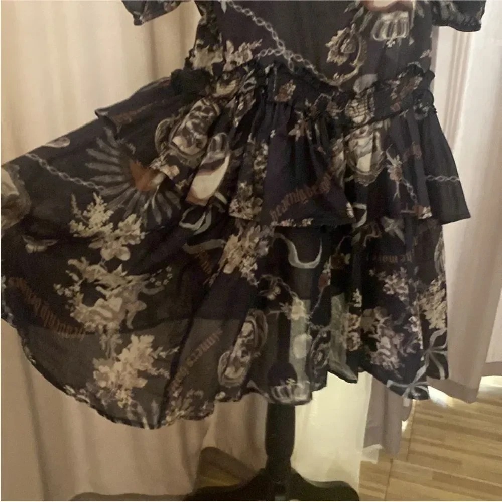 Kimchi Blue Floral Black Dress, M - Picture 7 of 13